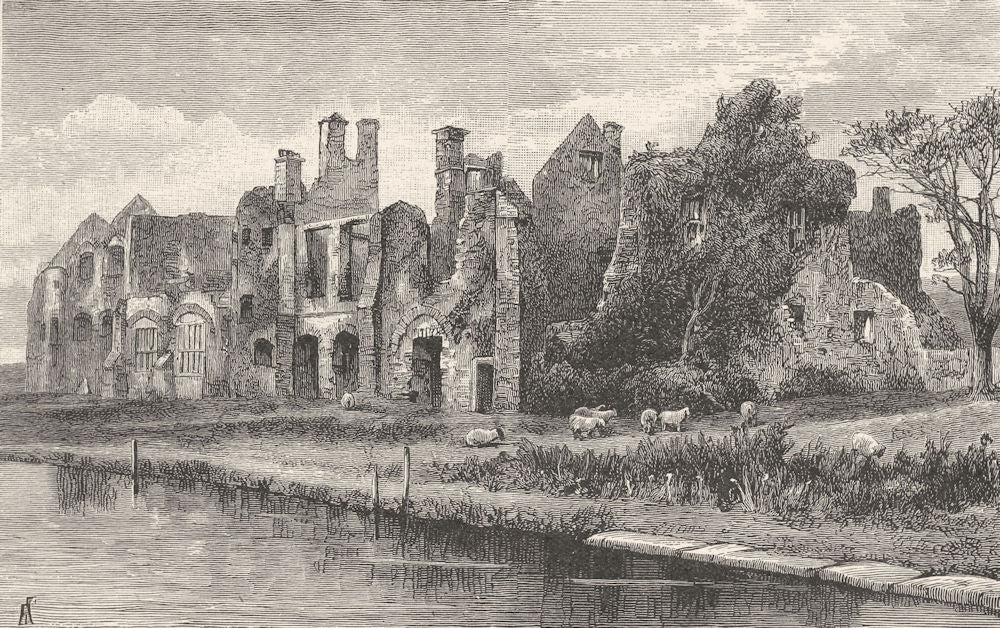 WALES. Neath Abbey 1901 old antique vintage print picture